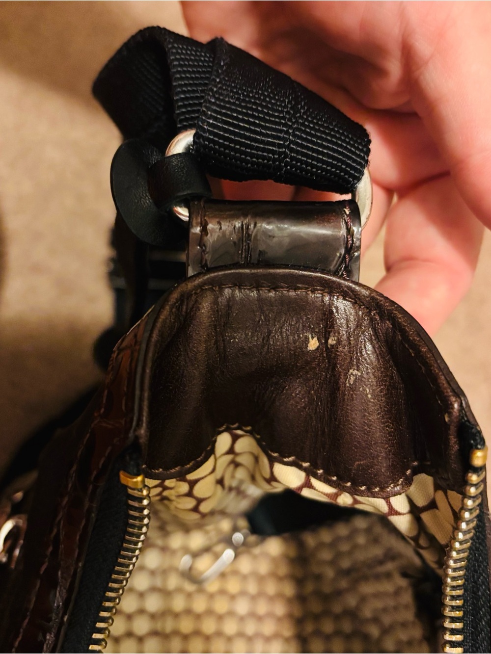 Brighton Black and Brown Shoulder Bag - Picture 5 of 9
